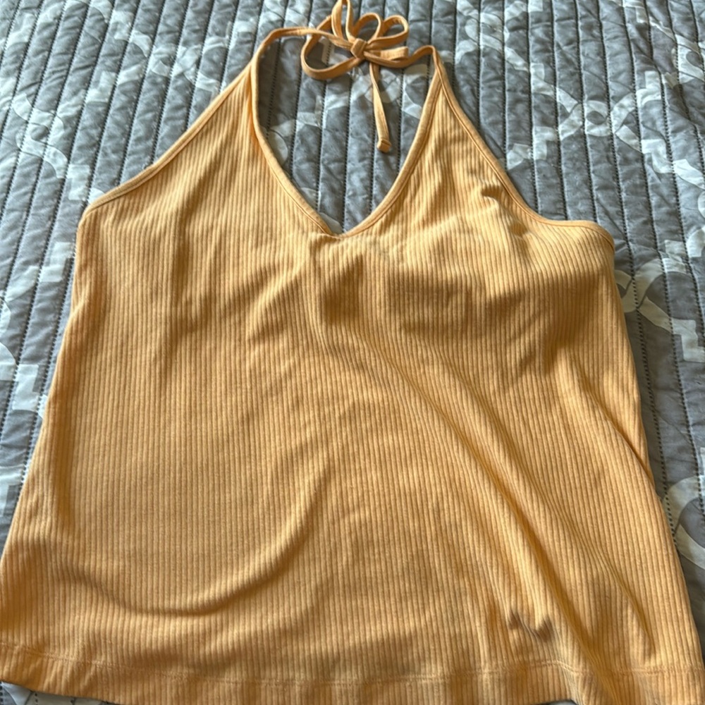 Orange neck tie shirt